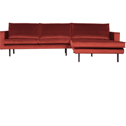 BePureHome Rodeo Chaise Longue Rechts - Velvet - Chestnut - 85x300x155