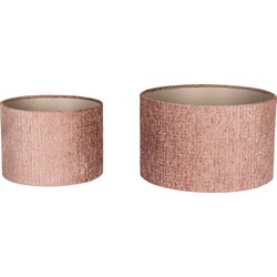 PTMD Nairobi Lampenkap - 30x30x21 cm - Textiel - Roze