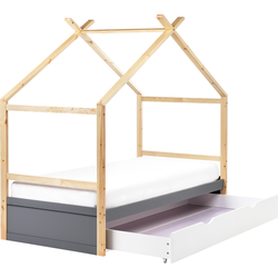ORGEVAL - Daybed voor kinderen - Grijs - 90 x 200 cm - Grenenhout