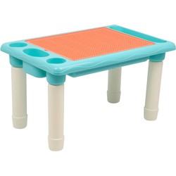 Decopatent® - Kindertafel Bouwtafel - Speeltafel met bouwplaat (Voor Lego® blokken) en vlakke kant - 4 Vakken - Met 316 Bouwstenen