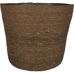 Ter Steege Plantenmand - zeegras - rotan - bruin - 30 x 26 cm - Plantenpotten