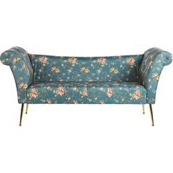 NANTILLY - Chaise longue - Zeeblauw - Symmetrisch - Polyester