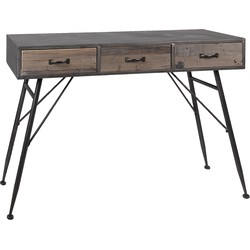 Clayre & Eef Sidetable  116x40x80 cm Grijs Ijzer Hout Rechthoek Wandtafel