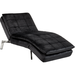 Beliani LOIRET - Chaise longue-Zwart-Fluweel