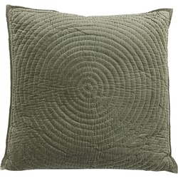 Light&living Kussen 60x60 cm CIRCLE velvet groen-bruin