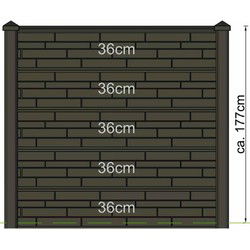 Berton sleufpaal Reest antraciet eindmodel 244 cm Tuindeco