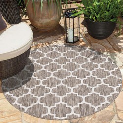 Tapijtenloods Sun In- & Outdoor Vloerkleed Laagpolig Beige- 160 CM ROND