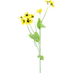 Mini pansy spray yellow 61 cm kunstbloemen - Nova Nature