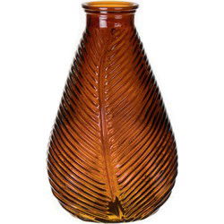 Bellatio Design Bloemenvaas - bruin - transparant glas - D14 x H23 cm - Vazen