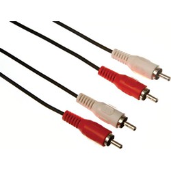 2 x rca audioplug naar 2 x rca audioplug / basis / 1.50 m / verguld - Velleman