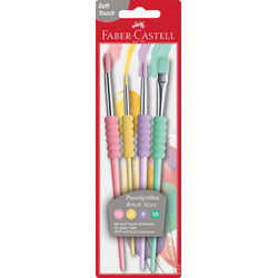 Faber Castell FC-481620 Penselenset Soft Touch 4 Stuks Pastel Kleuren