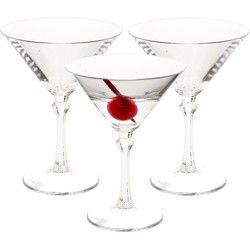 6x stuks onbreekbaar martini glas transparant kunststof 20 cl/200 ml - Cocktailglazen