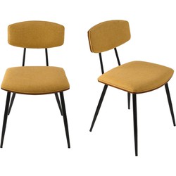 Set van 2 mosterdgele stoelen Babette - H79 cm