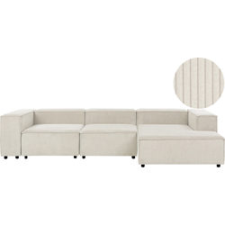 Beliani APRICA - Modulaire Sofa-Wit-Corduroy