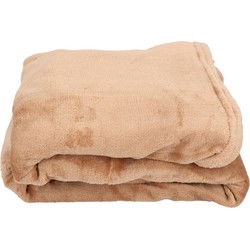 Heerlijk Zachte en Grote Fleece Plaid - 180x220 cm - Kameel Bruin