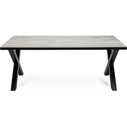 Stalux Eettafel 'Roos' 180 x 100cm, kleur zwart / beton