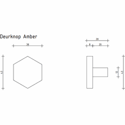 Deurknop Amber - messing - Modern - Handgreep - Kastgreep - Ladegreep