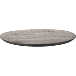 LABEL51 Eetkamertafel Tafelblad Sloppy Edge - Zwart - Mangohout - 70 cm - Rond Sloppy