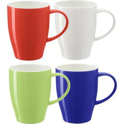 Bellatio Design Koffie mokken/bekers Paris - 4x - porselein - multi kleuren - 350 ml - Bekers