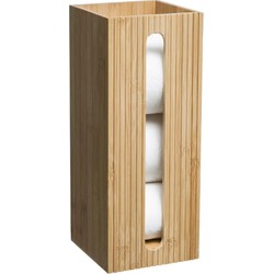 5five Toiletrollen reservoir - bruin - bamboe - 3 rollen - 36 cm - Toiletrolhouders