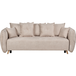 Beliani VALLANES - Slaapbank-Beige-Fluweel