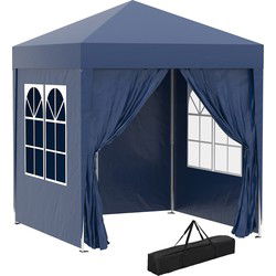 4goodz Partytent 2x2 m - Opvouwbaar met 4 Zijwanden - Blauw