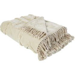 Beliani CHACK - Plaid-Beige-Katoen