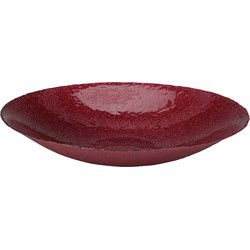 Decoratie schaal/fruitschaal - rood - D40 x H7 cm - glas - rond - Fruitschalen