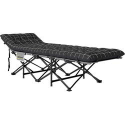 4goodz Veldbed Campingbed met Matras - tot 150 kg belasting - Zwart