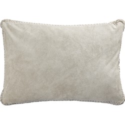 PTMD Suky Taupe suede leather cushion rectangle