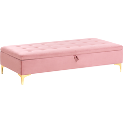 Beliani ABERDEEN - Ottomaan-Roze-Fluweel