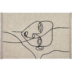 NURU - Laagpolig vloerkleed - Lichtbeige - 140 x 200 cm - Katoen