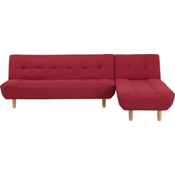 ALSTEN - Hoekslaapbank - Rood - Linkerzijde - 257 cm - Polyester
