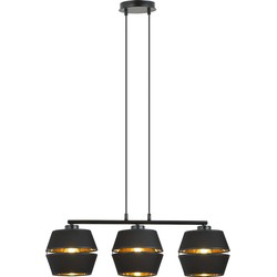 moderne hanglamp Fazio Zwart 3-lichts