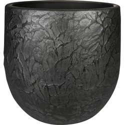 Ter Steege Plantenpot - antiek look - keramiek - zwart - D28 x H25 cm - Plantenpotten