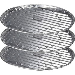 BBQ Collection Grillschalen - 12x stuks - ovaal - 35 cm - barbecueroosters