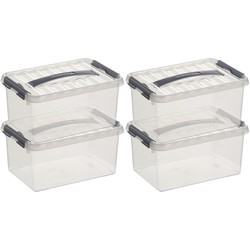 12x Kunststof stapelbare opbergbak 6 liter 30 cm - Opbergbox