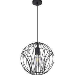 Industriële hanglamp Dieter - L:30cm - E27 - Metaal - Zwart