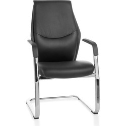 Pippa Design lederen sledestoel bezoekersstoel - zwart