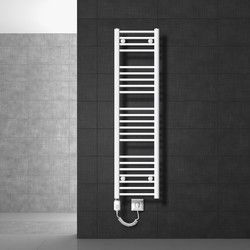 Badkamerradiator Elektrisch met verwarmingselement 900W 300x1400 mm Wit recht met zijaansluiting