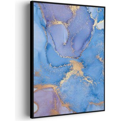 Muurwerken Akoestisch Schilderij - Marmer Look Colored 04 - Geluidsdempend Wandpaneel - Wanddecoratie - Geluidsisolatie - BASIC (AW 0.65) L (72X100)