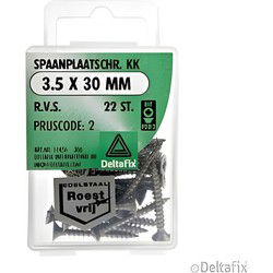 Spaanpl.schr. rvs 3.5x30mm 22st