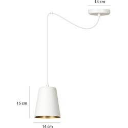 Jonkoping wit en goud 1L hanglamp E27