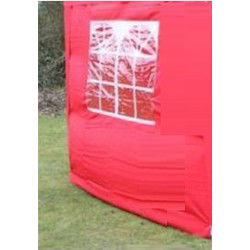 Zijwand Easy Up 2,5 mtr met raam kleur Rood