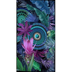 HIP Zehra Strandlaken 100x180 cm – Mandala’s & Bloemen – Kleurrijk & Zacht Katoen Velours – Sneldrogend & Absorberend