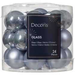 Kerstbal glas d2.5 cm mblw ass 24st kerst