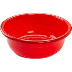 Grote kunststof teiltje/afwasbak rond 11 liter rood - Afwasbak