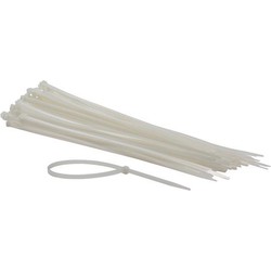 Set met nylon kabelbinders 4.8 x 300 mm wit (100 st.)