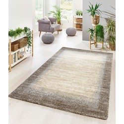 Nida Modern Bruin / Beige vloerkleed - Lijstmotief - 200 X 290 CM