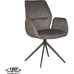 LABEL51 Eetkamerstoel Mellow - Antraciet - Cosmo - Black Frame